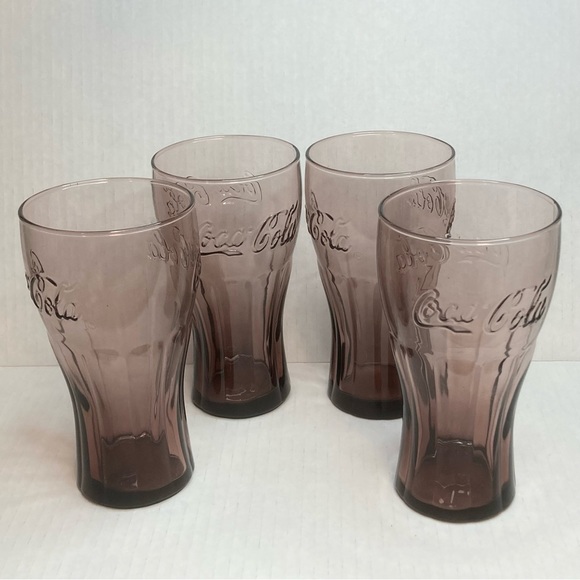 Vintage Coca-Cola purples glasses set of 4 - Picture 7 of 7